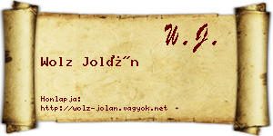 Wolz Jolán névjegykártya
